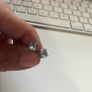 Light Blue & Silver Stud Earrings Small